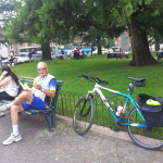 Eccomi a Verona, al ristorante, in versione bicicletta.