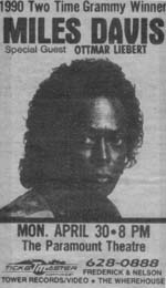 Locandina di un concerto di Miles Davis - fonte Wikipedia