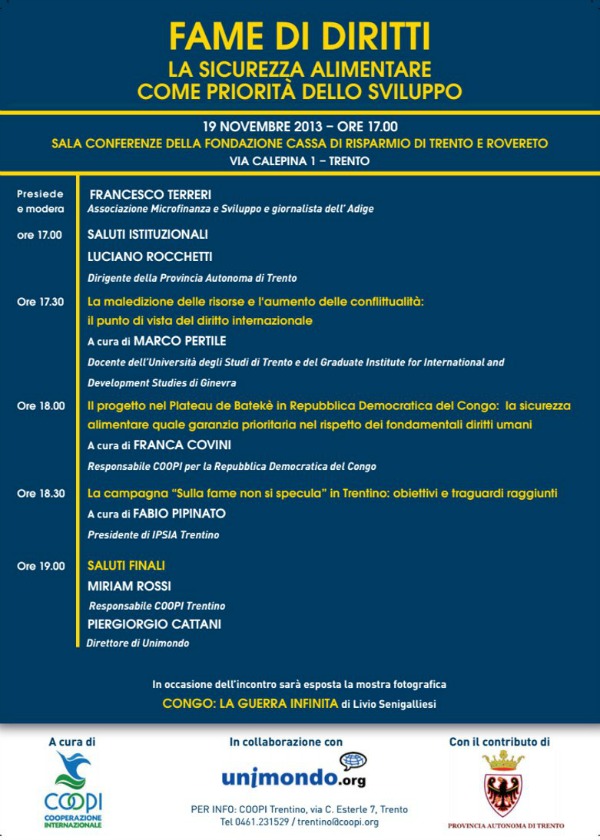 Locandina Fame di diritti fonte fondazione caritro