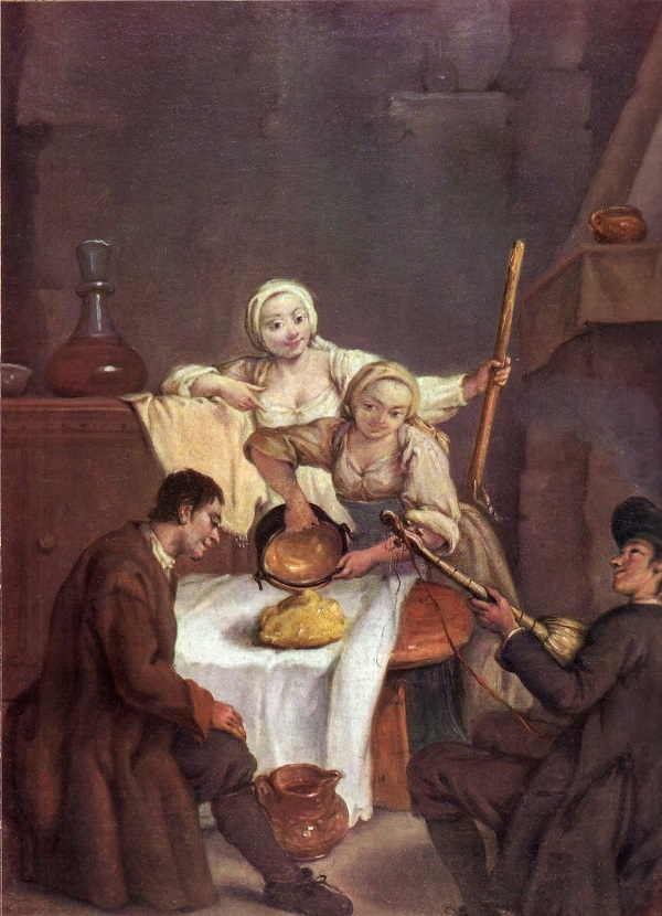Pietro Longhi, La polenta, 1740 ca.