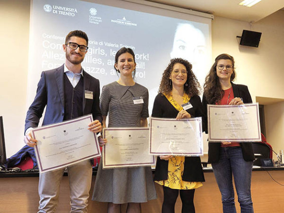 Dipartimento di Sociologia e Ricerca sociale (aula Kessler) per il convegno in memoria di Valeria Solesin (dal titolo aï¿½?Come on girls, letaï¿½ï¿½s work! Allez les filles, au travail! Forza ragazze, al lavoro!aï¿½?) Stefano Cantalini, Enrica Maria Martino, DanielaPiazzalunga, Annalisa Frigo Aï¿½2018 ph Romano Magrone